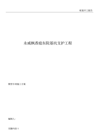 微型桩专项施工方案