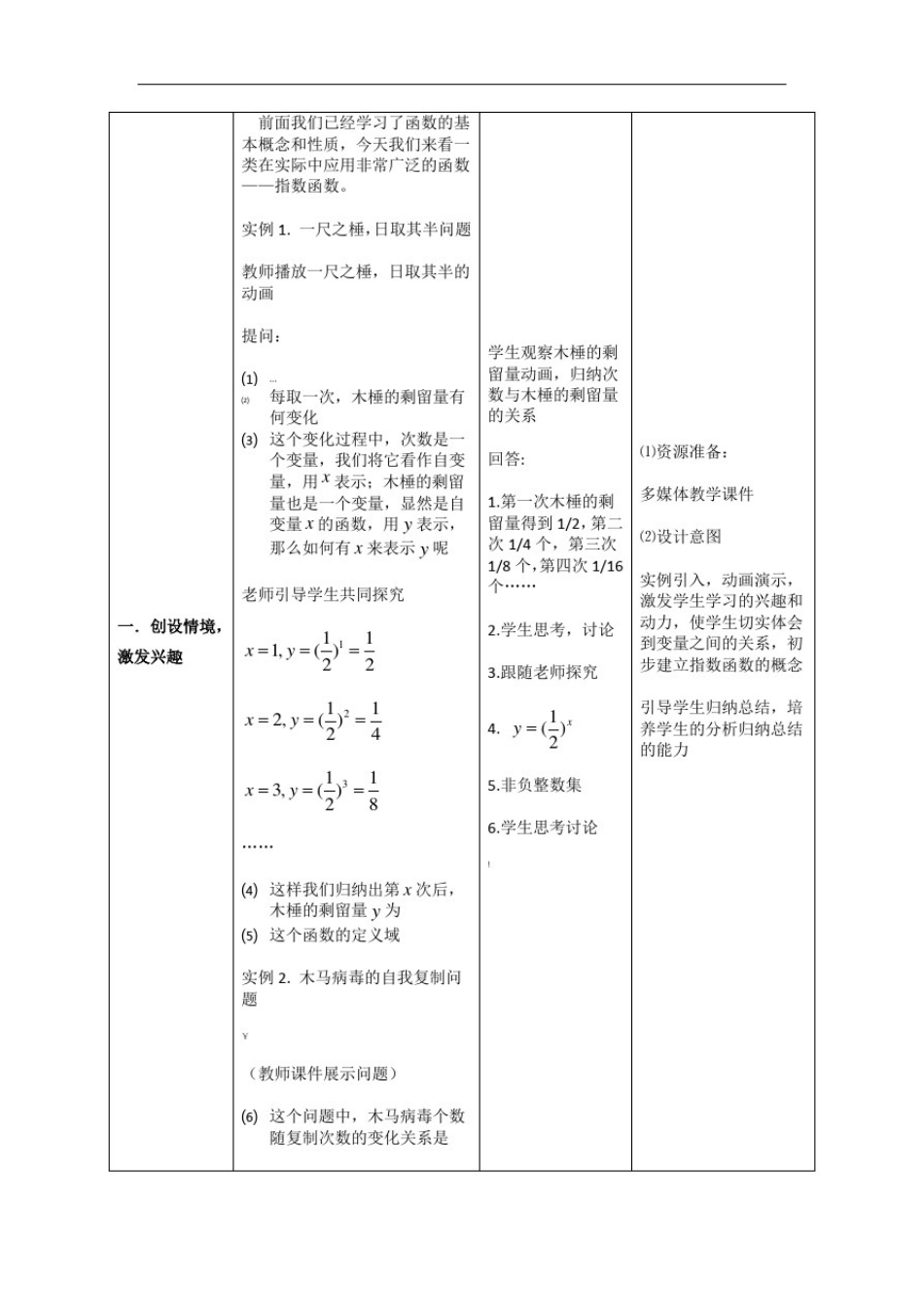 指数函数及其性质教学设计公开课_第3页