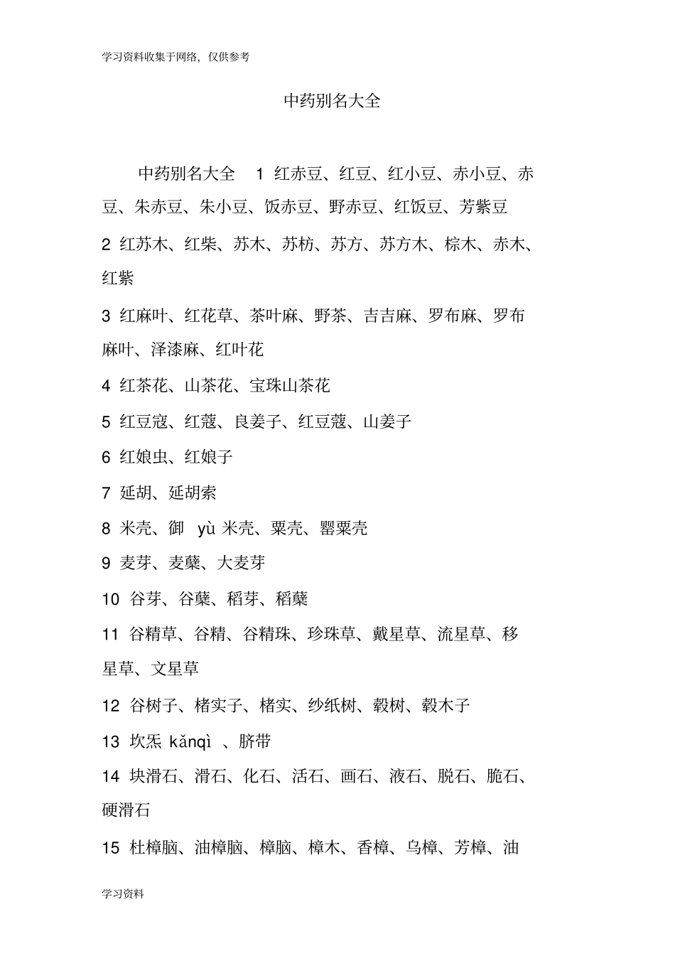 中药别名大全69931_第1页
