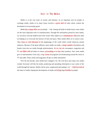 高中英语 Unit 11 The Media Section Ⅰ Warm-up  Lesson 1—Pre-reading教案（含解析）北师大版必修4-北师大版高一必修4英语教案