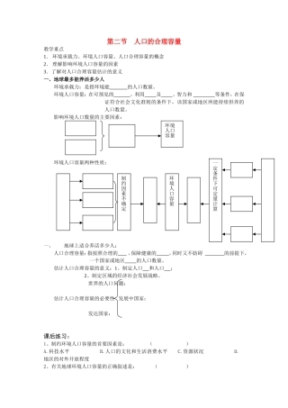 高中地理：人口合理容量教案湘教版必修2