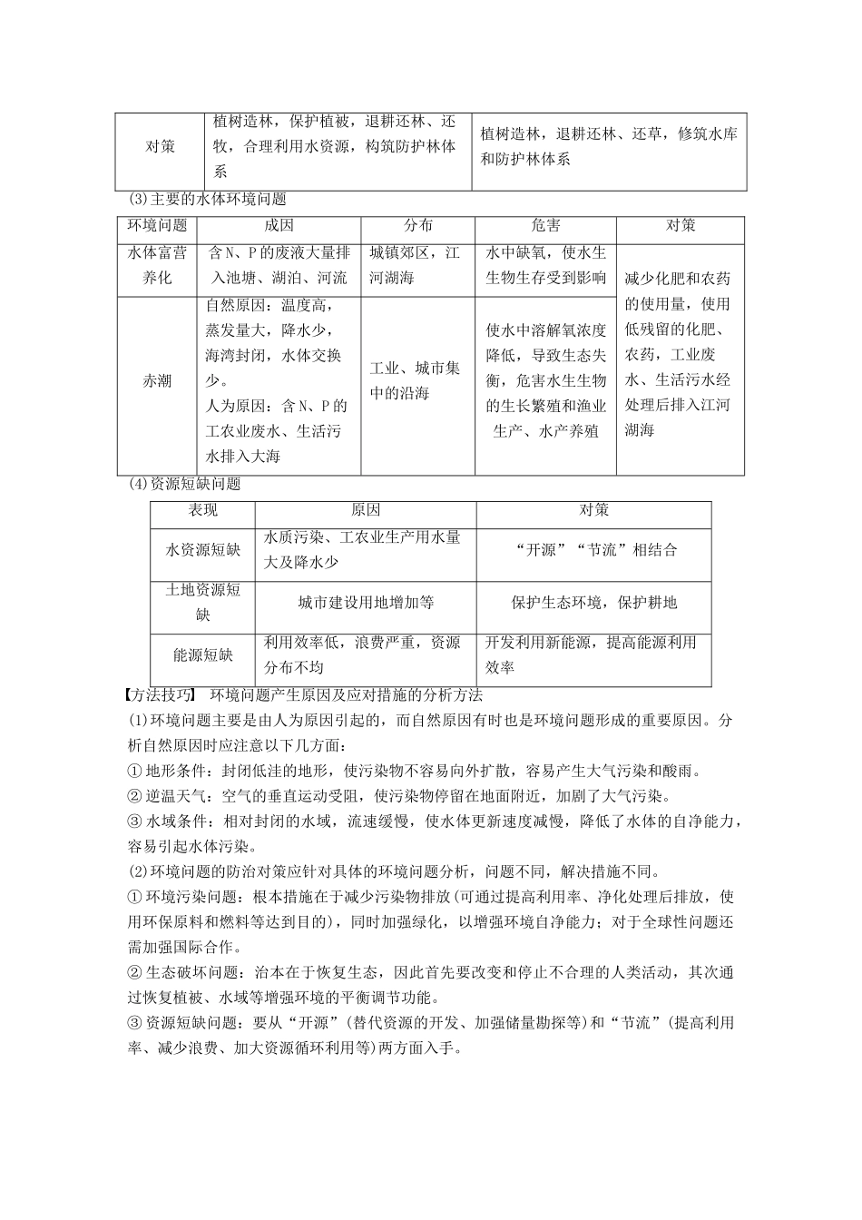 高考地理大一轮复习 第4章 人类与地理环境的协调发展 第26讲 人类面临的主要环境问题与人地关系思想的演变讲义 湘教版必修2-湘教版高三必修2地理教案_第3页