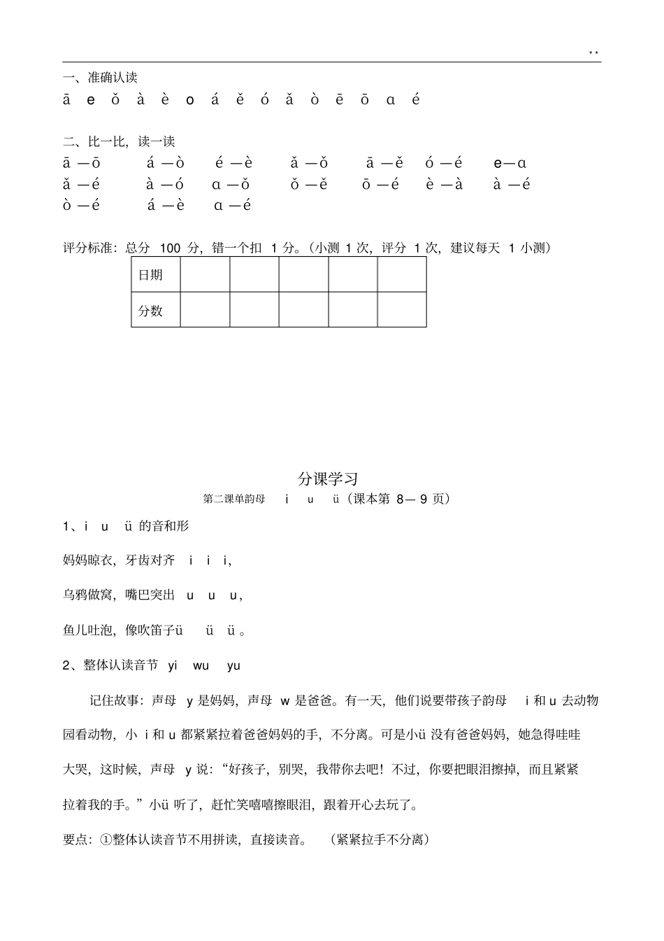 人教小学一学年拼音知识学习资料_第3页