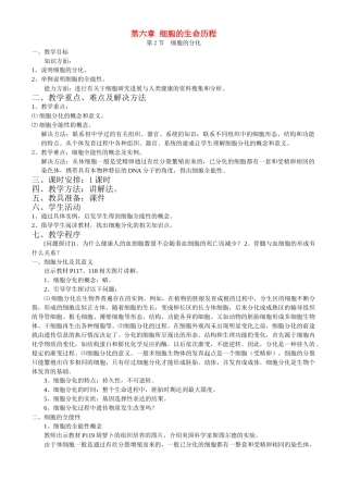 第六章第2节  细胞的分化