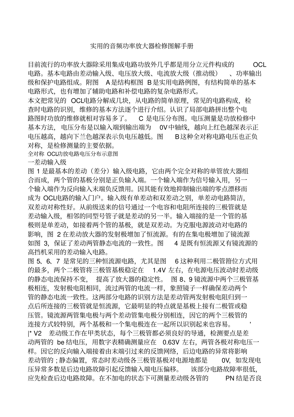 实用的音频功率放大器检修图解_第1页