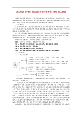 高三政治《专题7 商品服务市场和消费者》教案 新人教版