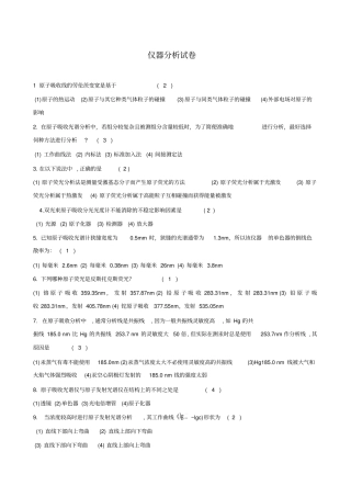 原子吸收光谱法(选择题)