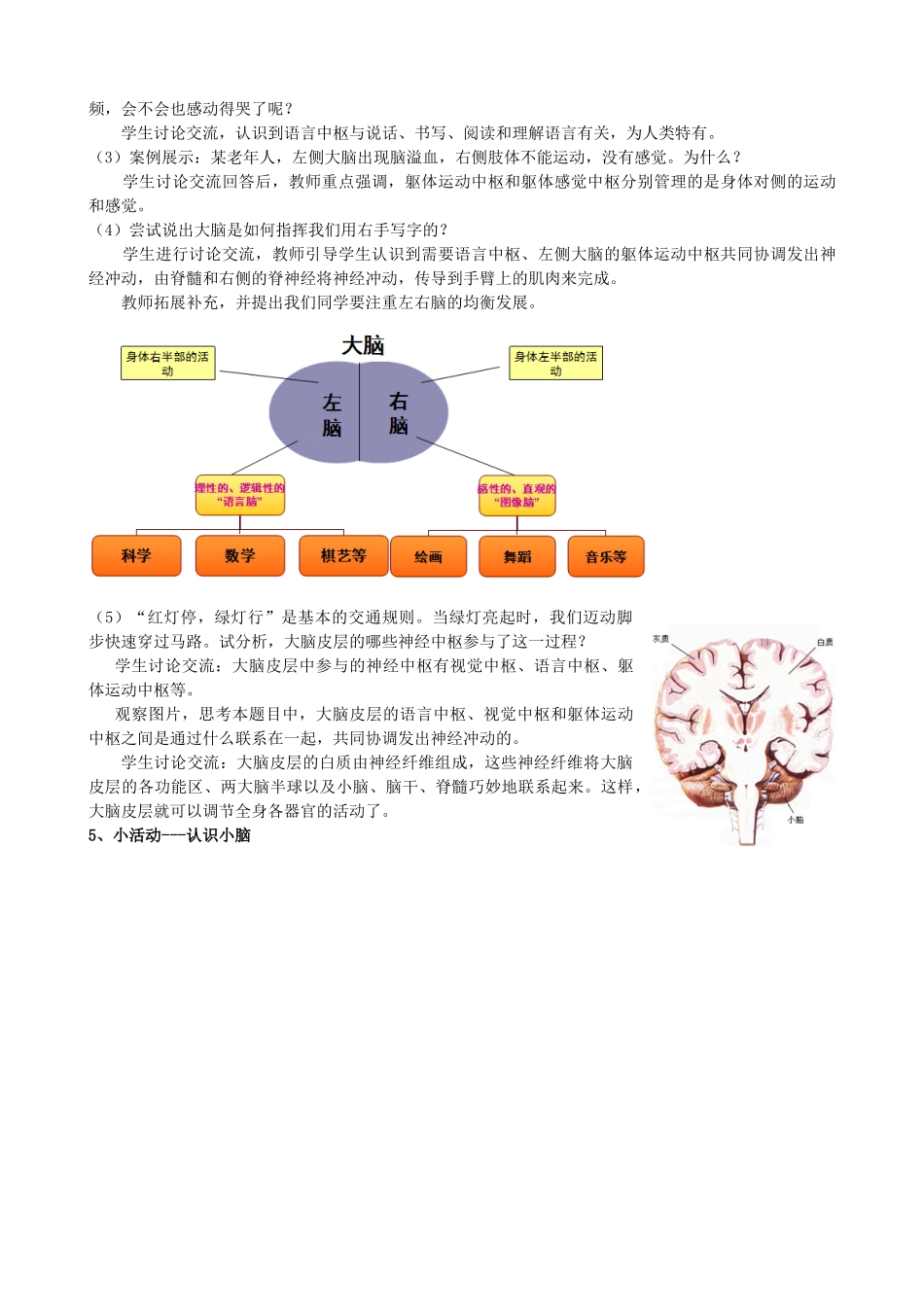 七年级生物下册 第3单元 第5章 第2节 神经调节的结构基础（第3课时）教案1 （新版）济南版_第3页