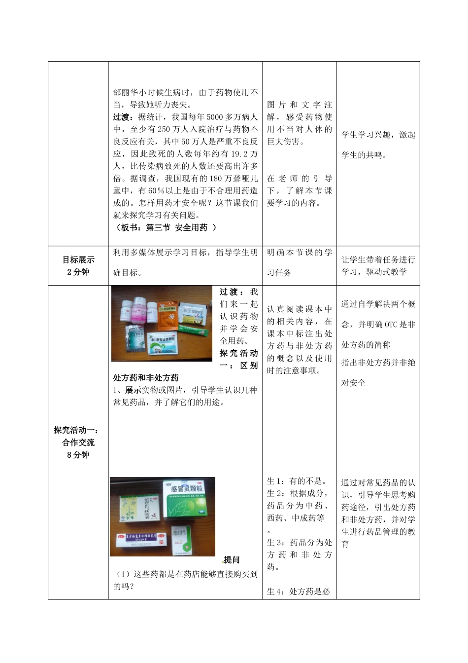 七年级生物下册 第三单元 第六章 第三节 安全用药说课 （新版）济南版-（新版）济南版初中七年级下册生物教案_第2页
