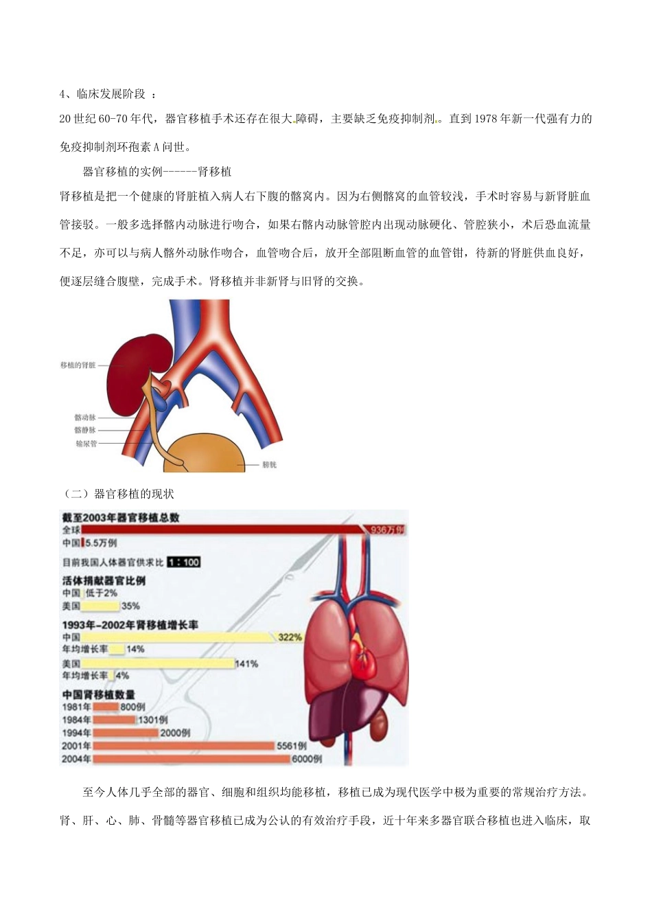 高中生物：1.3《人体的器官移植》教案新人教版选修2_第3页