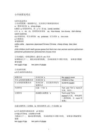 小升初英语常见考点