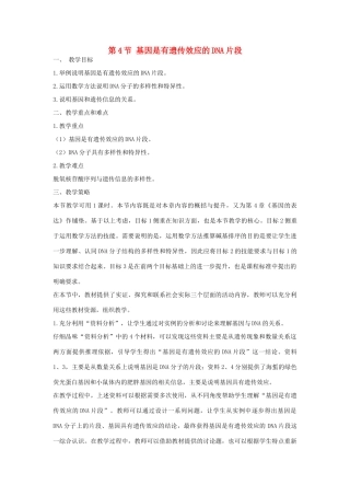 高中生物 《基因是有遗传效应的DNA片段》教案20 新人教版必修2