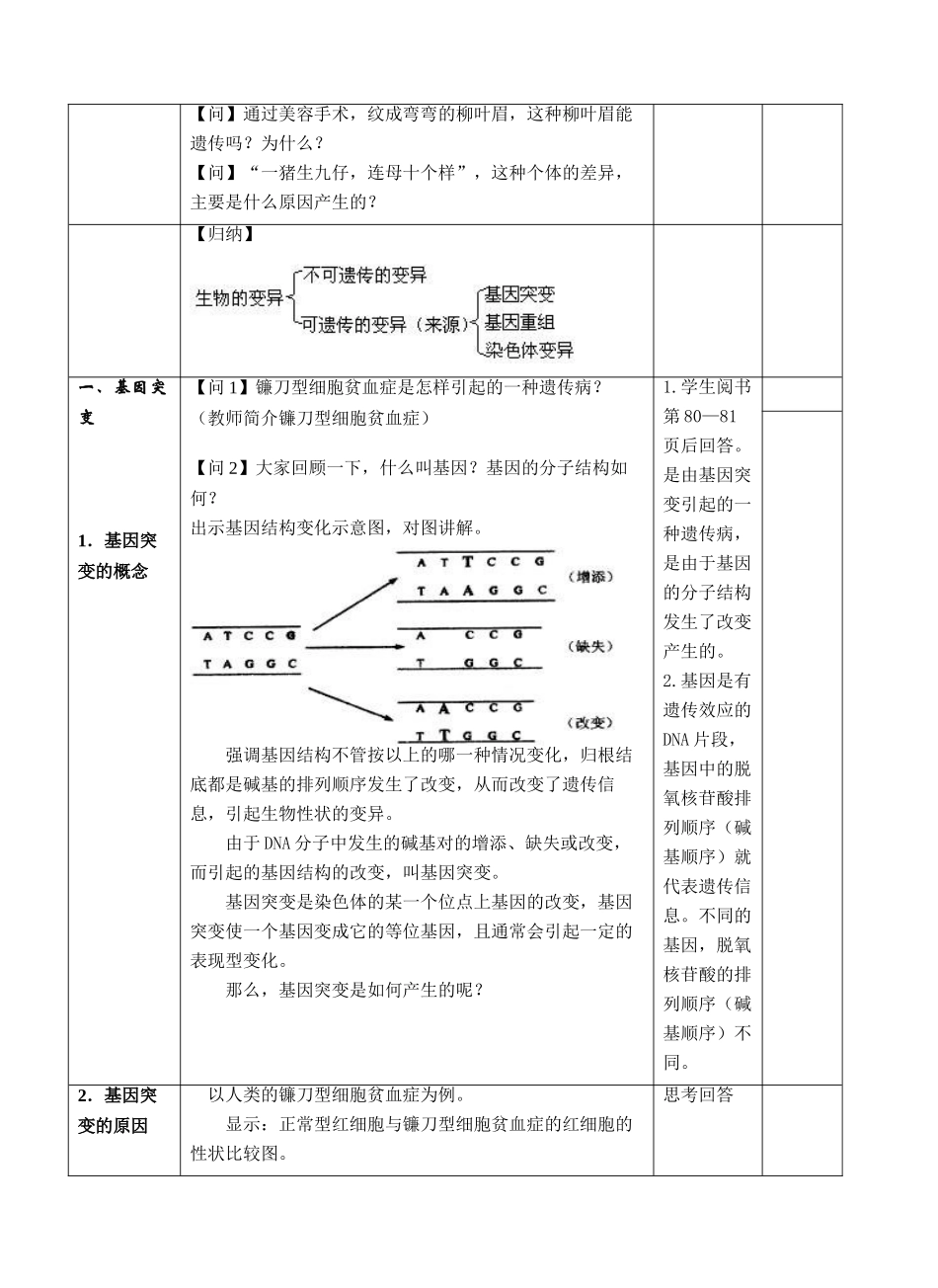 第五章 基因突变及其他变异    第5.1节 基因突变和基因重组_第2页