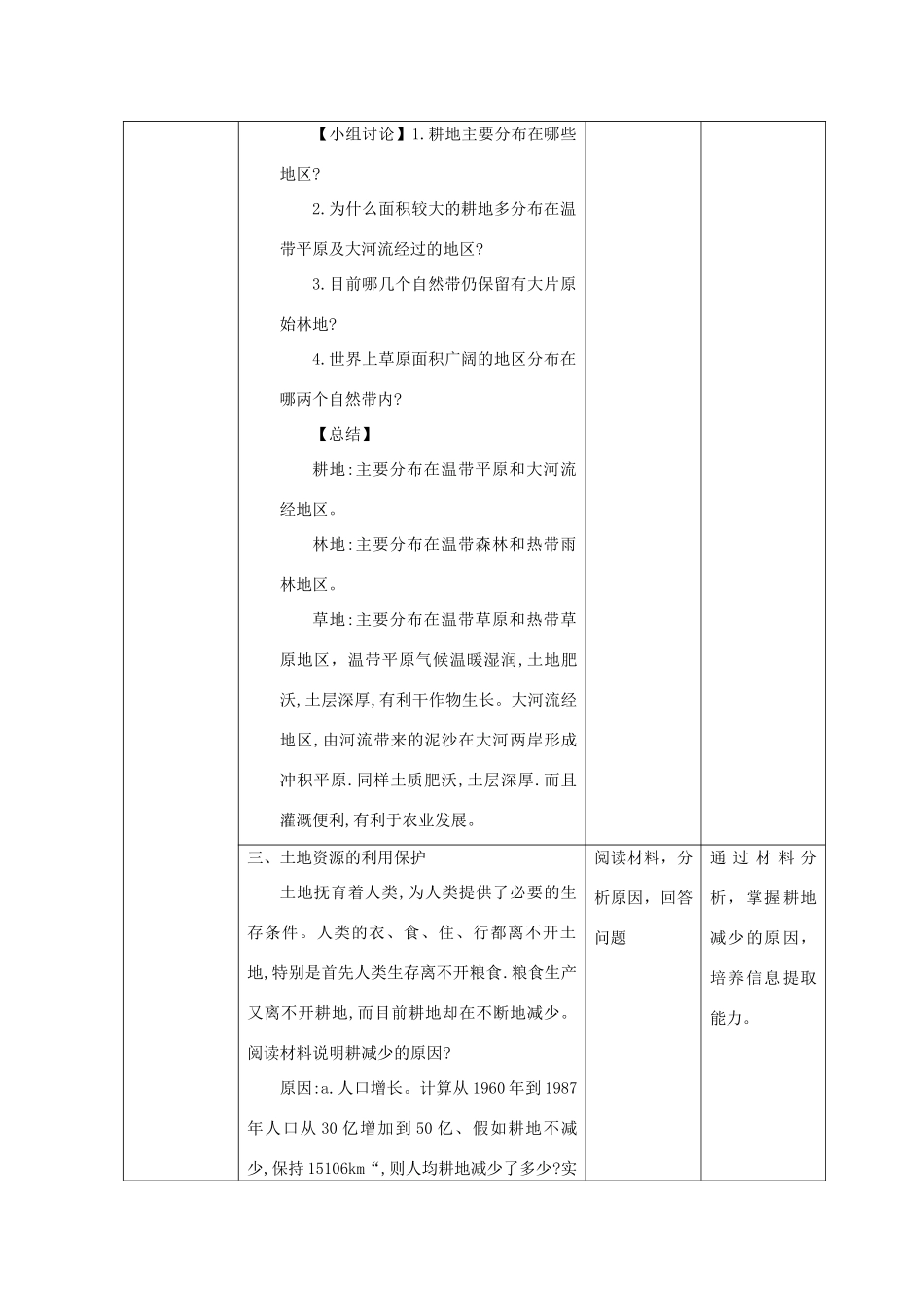 高中地理下学期第4周教学设计（世界的自然资源）-人教版高中全册地理教案_第2页