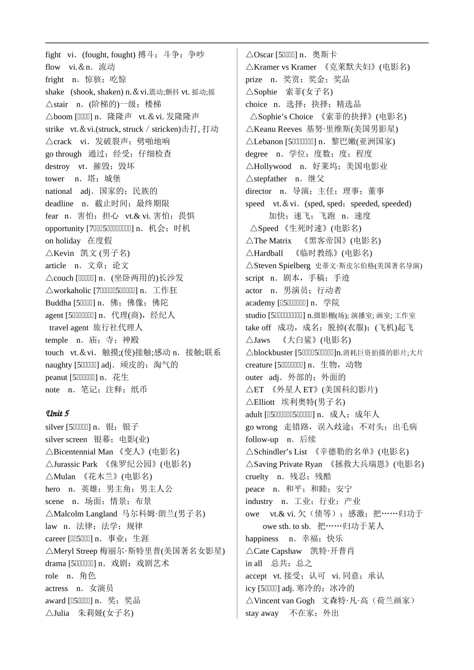 高一英语词汇上册 按字母排序新人教新课标必修1_第3页
