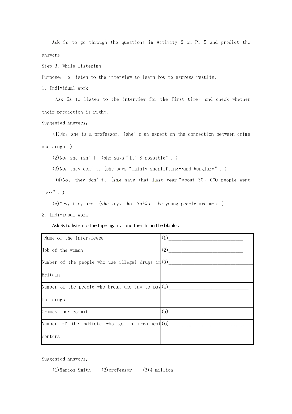 高中英语 《Module2 No Drugs Period 4》教案 外研版必修2-外研版高一必修2英语教案_第2页