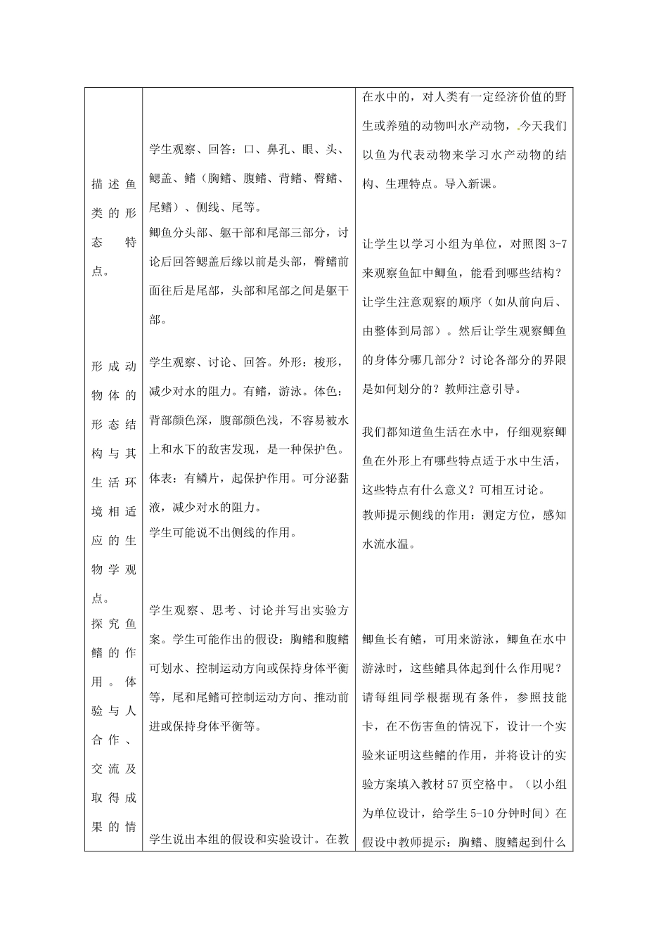 七年级生物上册 第四章 第三节 常见动物教案 冀教版_第3页