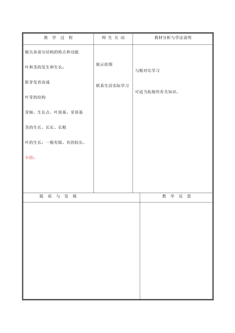 七年级生物上册《营养器官的生长》教案3 北师大版_第2页