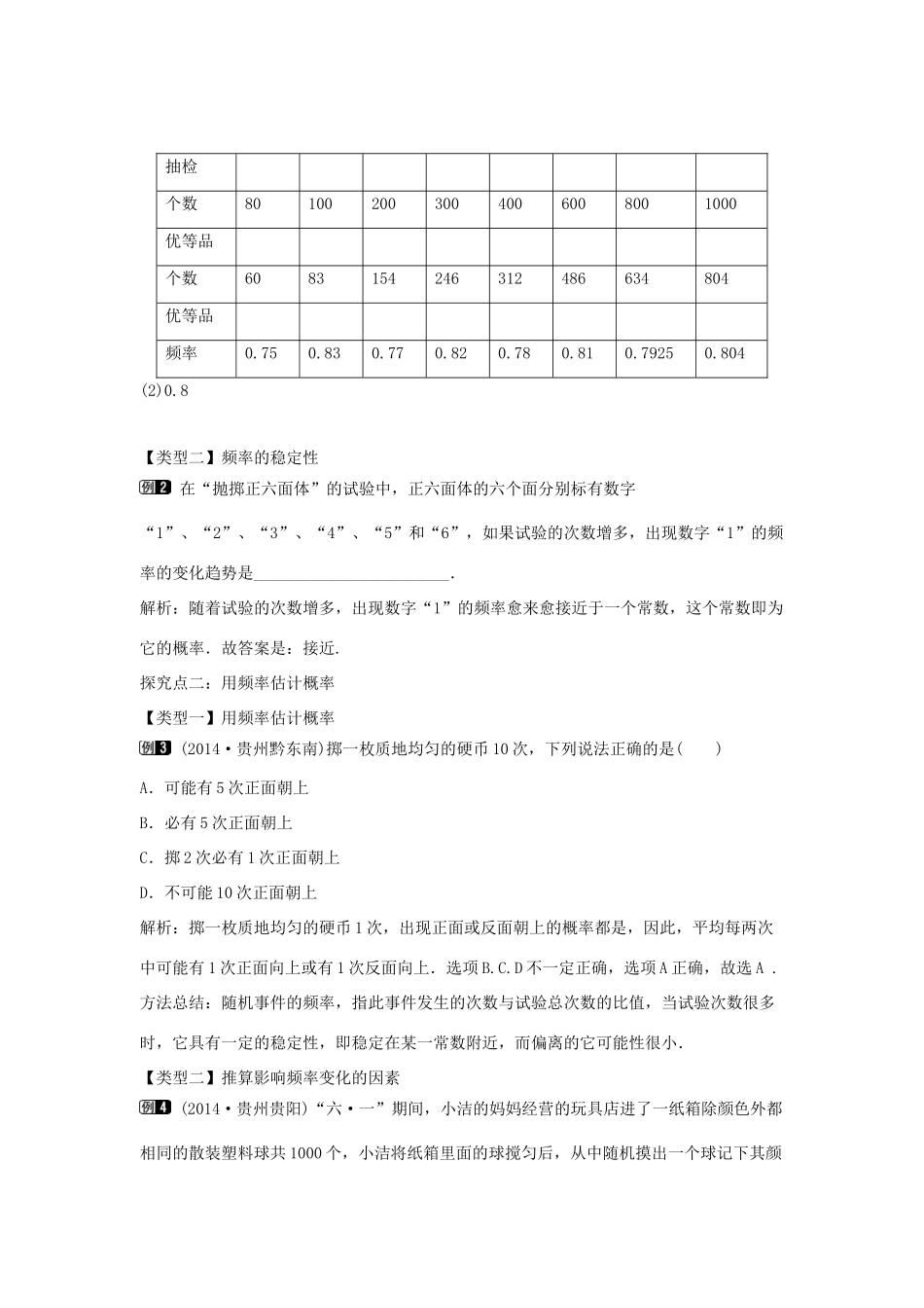 九年级数学下册 第三十一章 随机事件的概率 31.3 用频率估计概率教学设计 （新版）冀教版-（新版）冀教版初中九年级下册数学教案_第2页