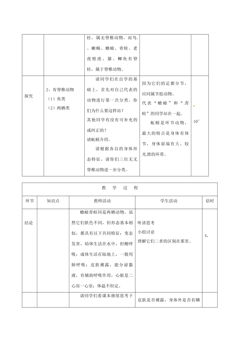 山东省临沭县第三初级中学八年级生物上册 尝试对生物进行分类（第2课时）教案 新人教版_第3页