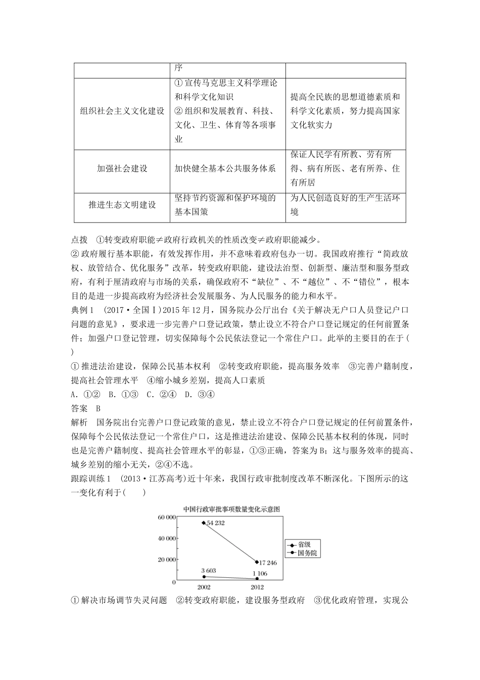 （江苏专版）高考政治一轮复习 第六单元 为人民服务的政府 第14课 我国政府是人民的政府讲义 新人教版必修2-新人教版高三必修2政治教案_第2页