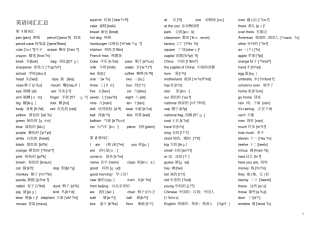 小学必背英语单词(带音标)