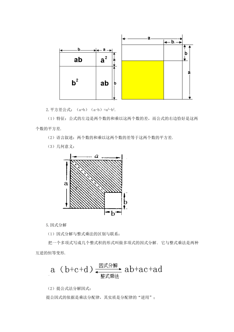 七年级数学下册 第九章从面积到乘法公式复习教案 苏科版_第3页
