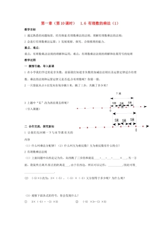 七年级数学上册 1.6有理数的乘法教案 湘教版