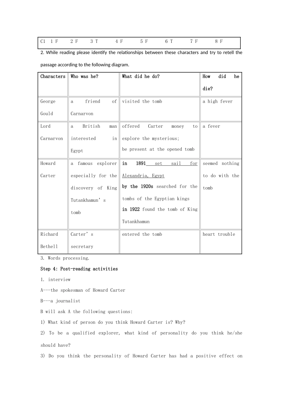 高中英语 Unit3 Amazing people-reading精品教案 牛津译林版必修2_第3页