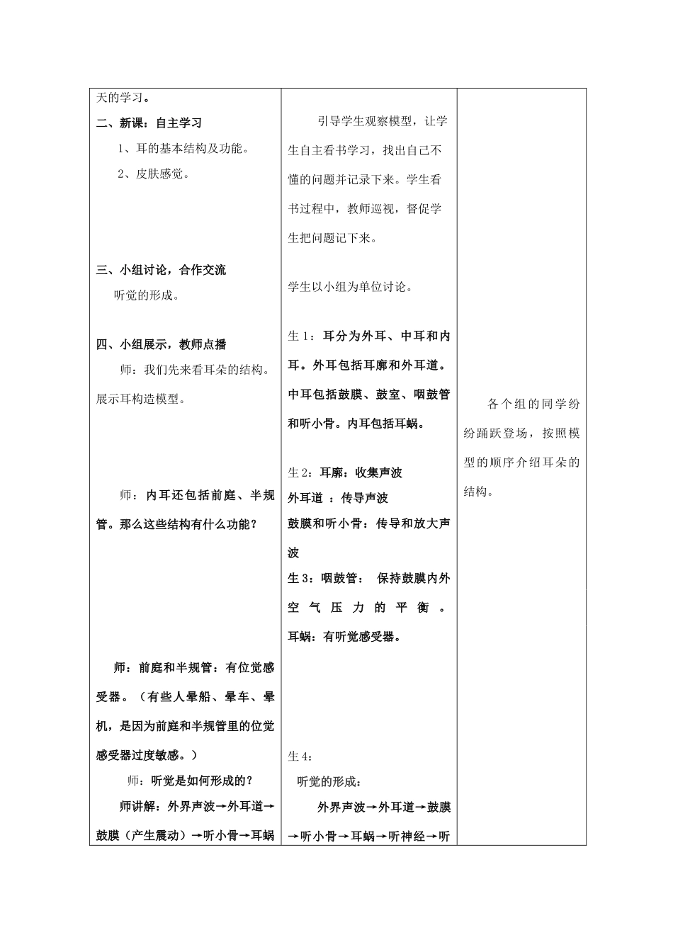 七年级生物下册 第四单元 生物圈中的人 第十二章 人体生命活动的调节 第三节 人体感知信息教案2（新版）苏教版-（新版）苏教版初中七年级下册生物教案_第2页