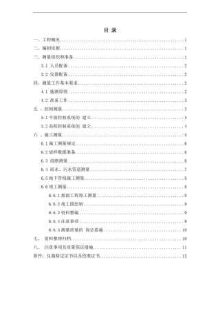 市政道路施工测量控制方案(详细)