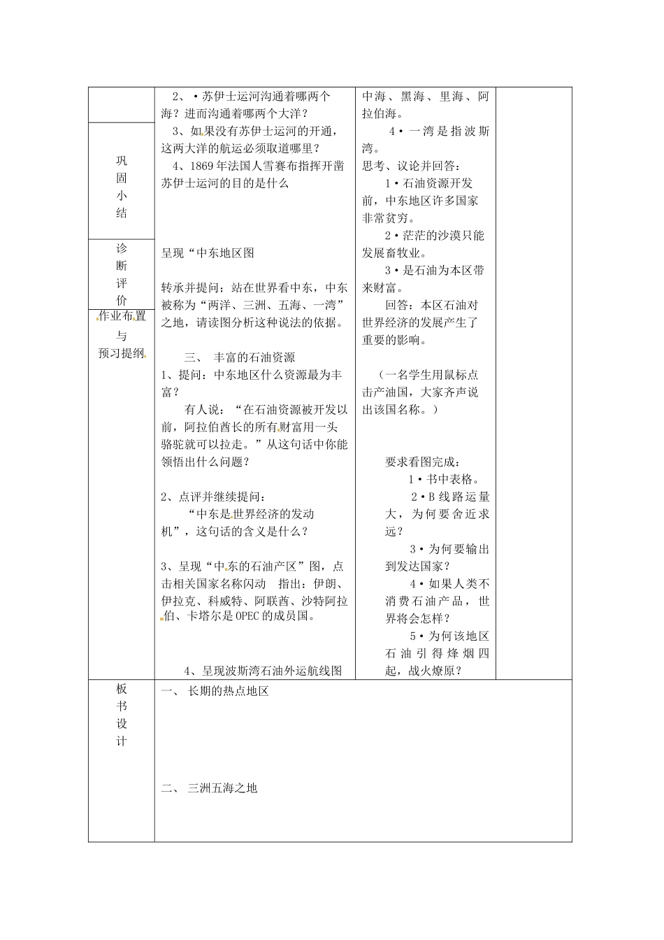 山东省临沂市蒙阴县第四中学八年级地理会考复习 中东教案 新人教版_第2页