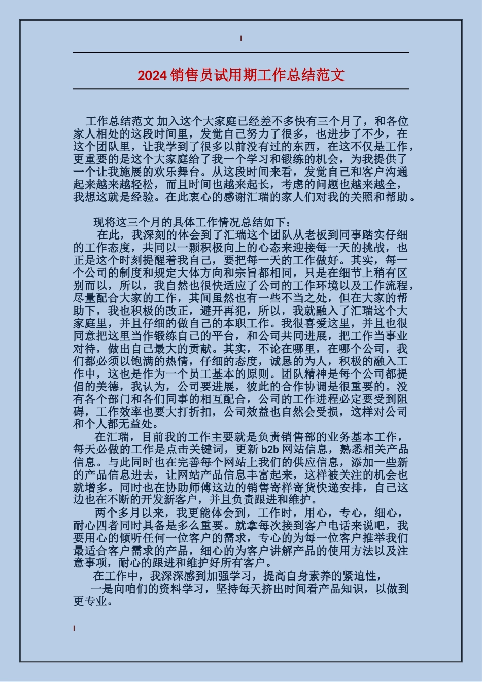 2017销售员试用期工作总结范文_第1页