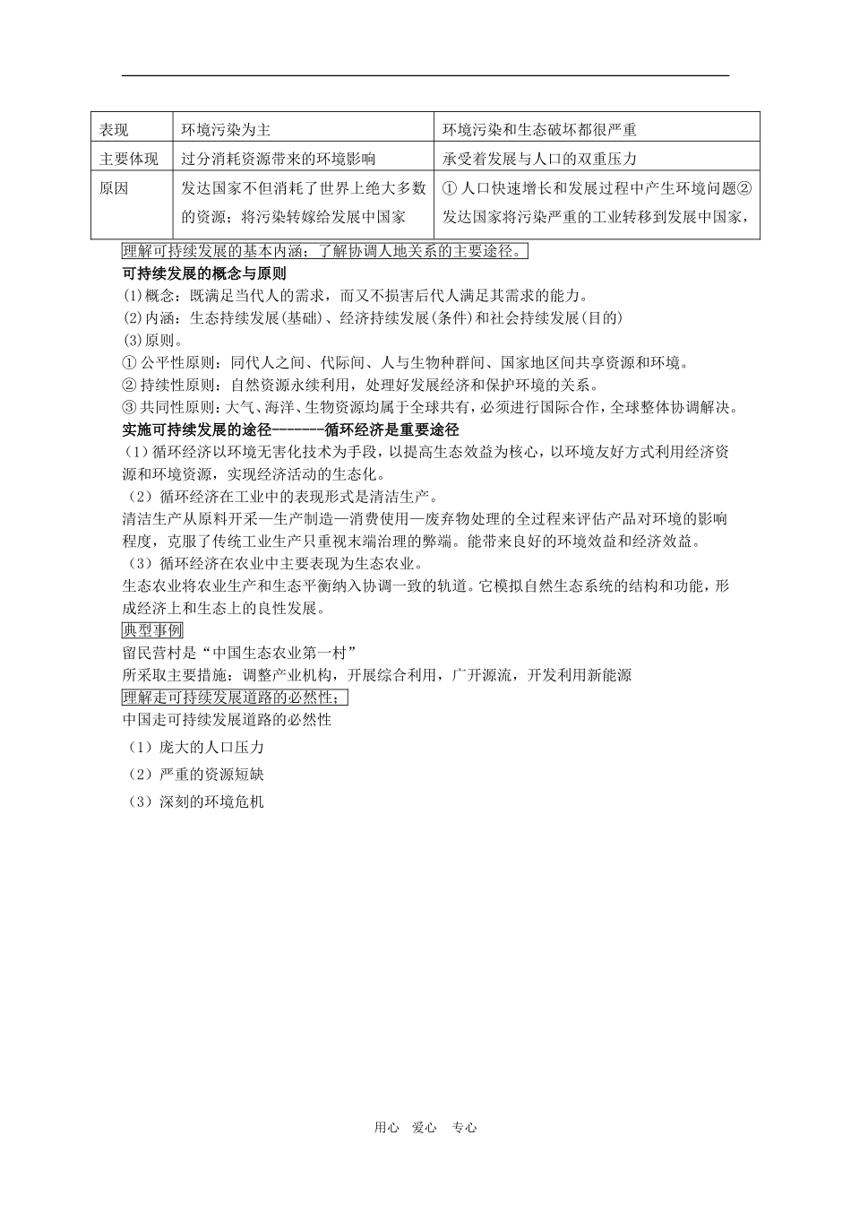 高二地理学业水平测试要点复习：人类与地理环境的协调发展 鲁教版_第2页