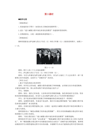 高中生物 减数分裂和受精作用 第3课示范教案 新人教版