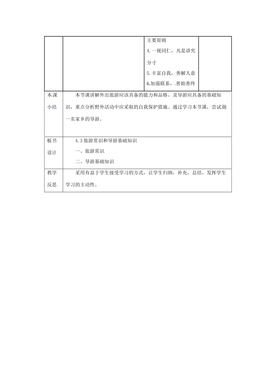 高中地理 第4章 文明旅游 4.3 旅游常识和导游基础知识教案 湘教版选修3-湘教版高二选修3地理教案_第2页