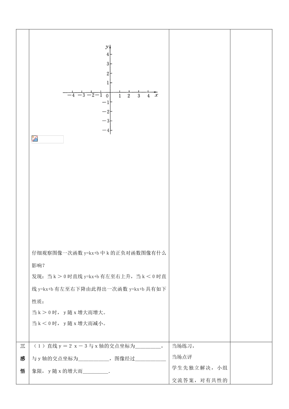 山东省郯城县第三初级中学八年级数学上册《一次函数函数（3）》教案 新人教版_第3页
