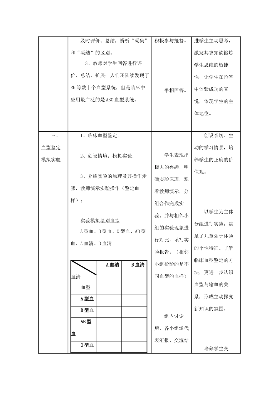 七年级生物下册 第十章 第一节 血液和血型教案3 （新版）苏教版_第2页