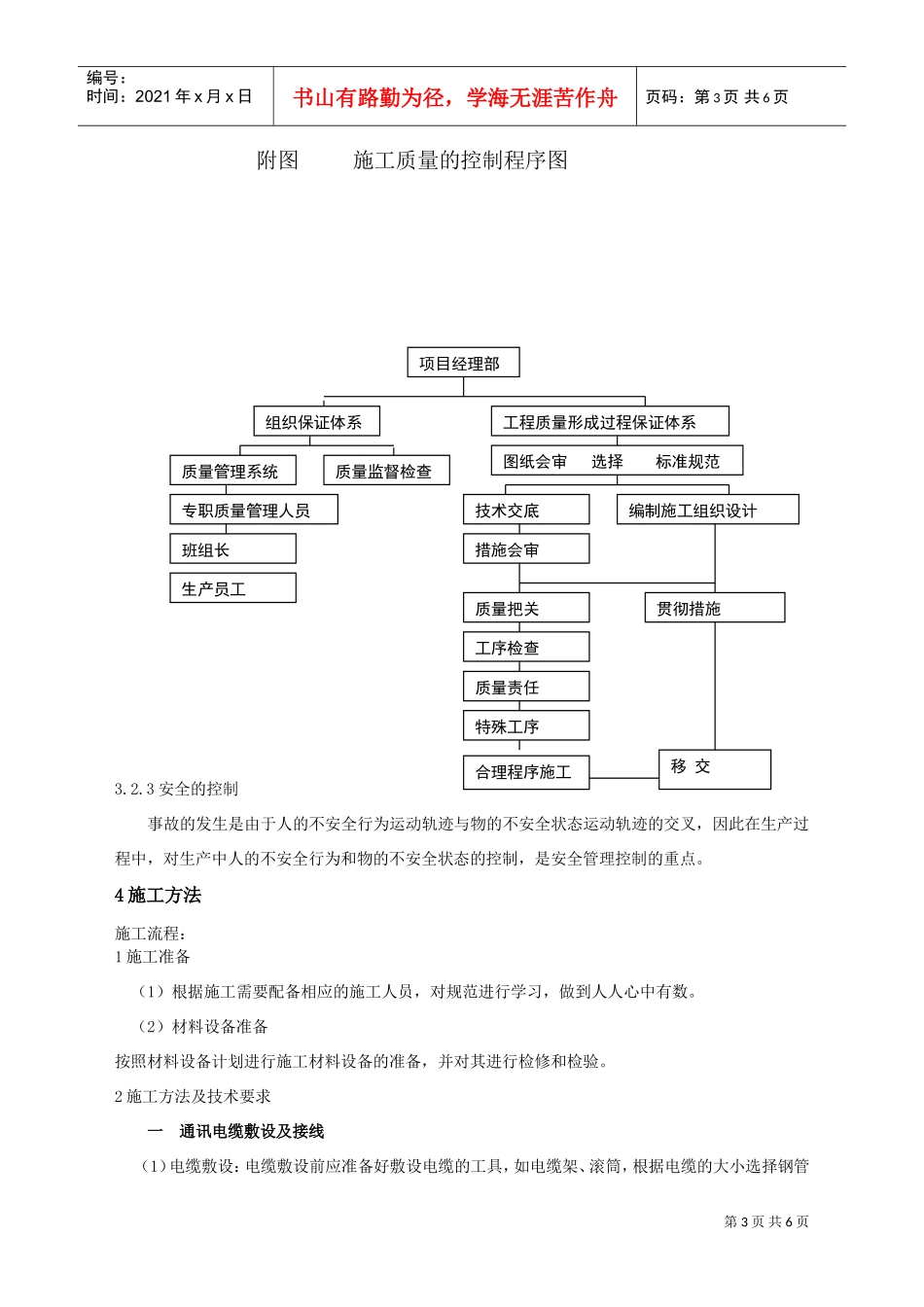 井下通信线路安装工程施工组织设计(DOC6页)_第3页