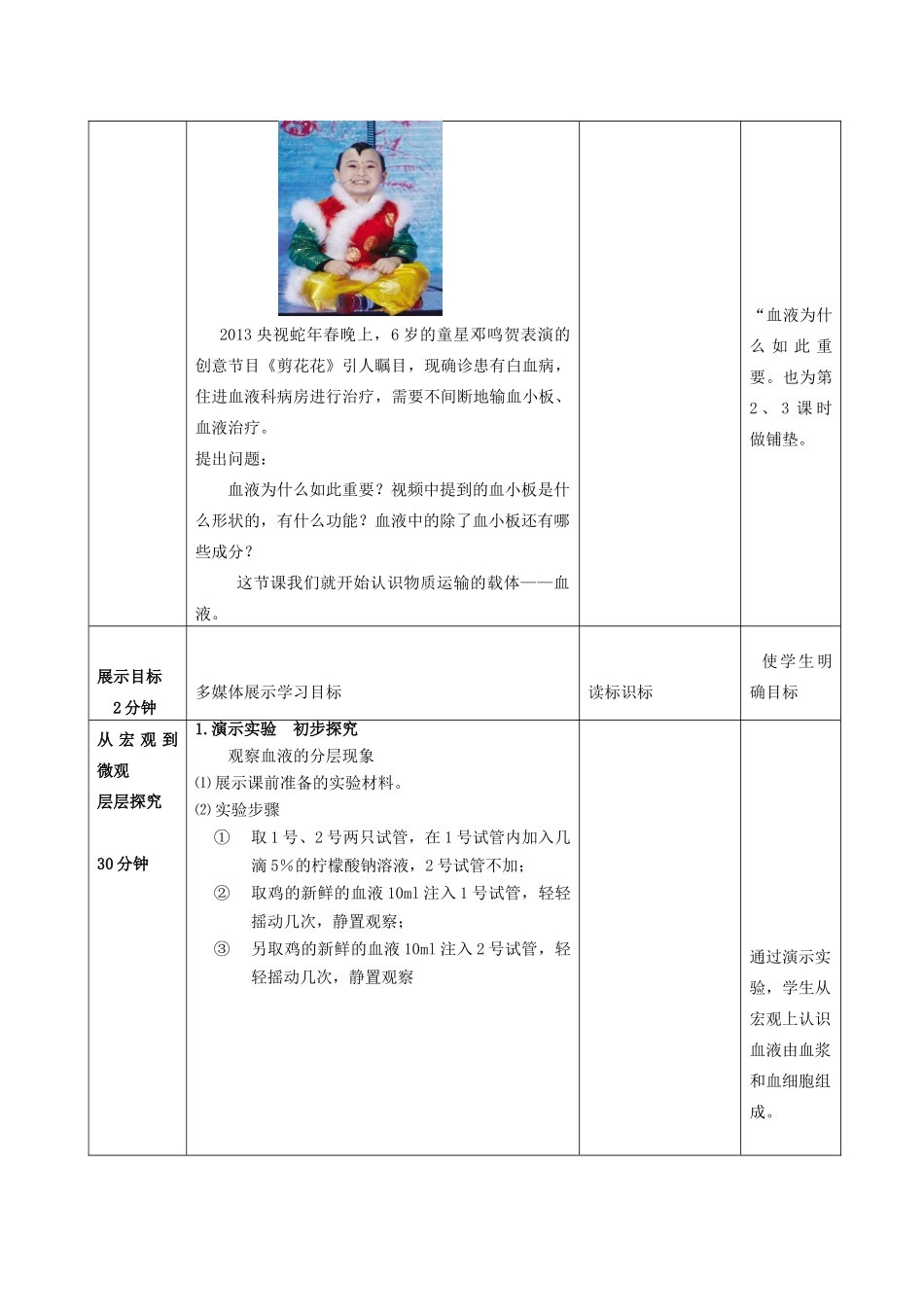 七年级生物下册 第三单元 第三章 第一节 物质运输的载体教案1 济南版-济南版初中七年级下册生物教案_第2页