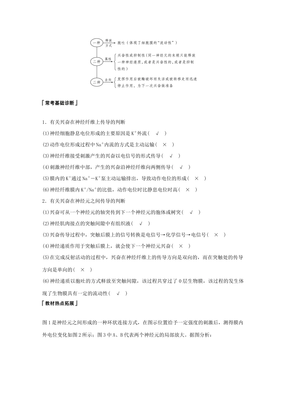 （江苏专用）高考生物新导学大一轮复习 第八单元 生物个体的稳态 第27讲 人体生命活动的神经调节讲义（含解析）苏教版-苏教版高三全册生物教案_第3页