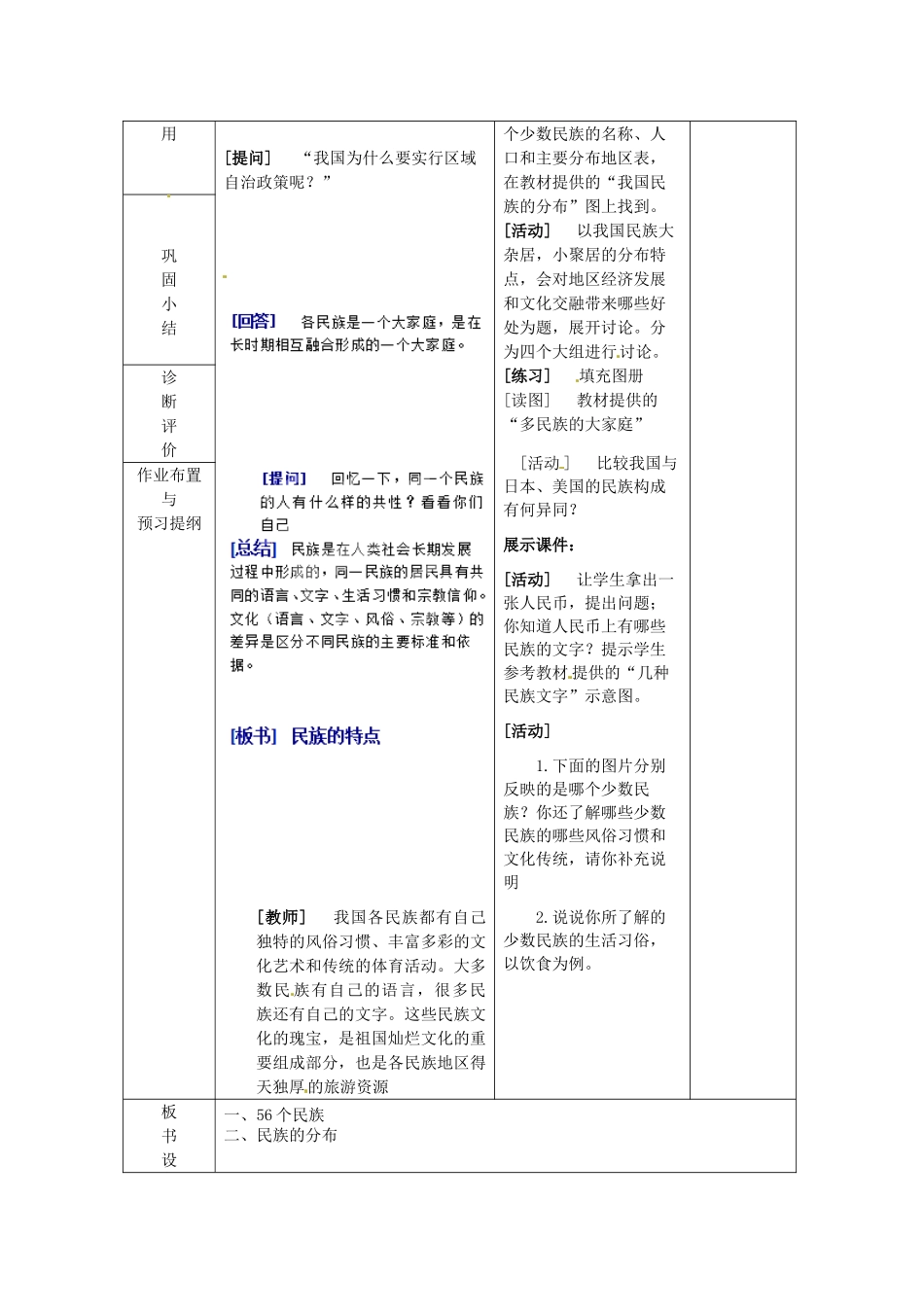 山东省临沂市蒙阴县第四中学八年级地理会考复习 多民族的大家庭教案 新人教版_第2页