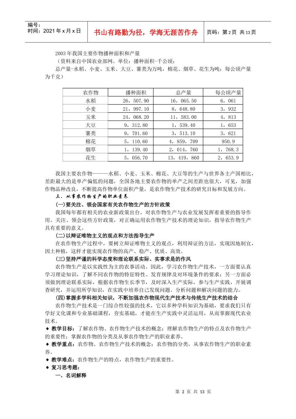 《农作物生产技术(北方本)(第二版)》第1章电子教案-课_第2页