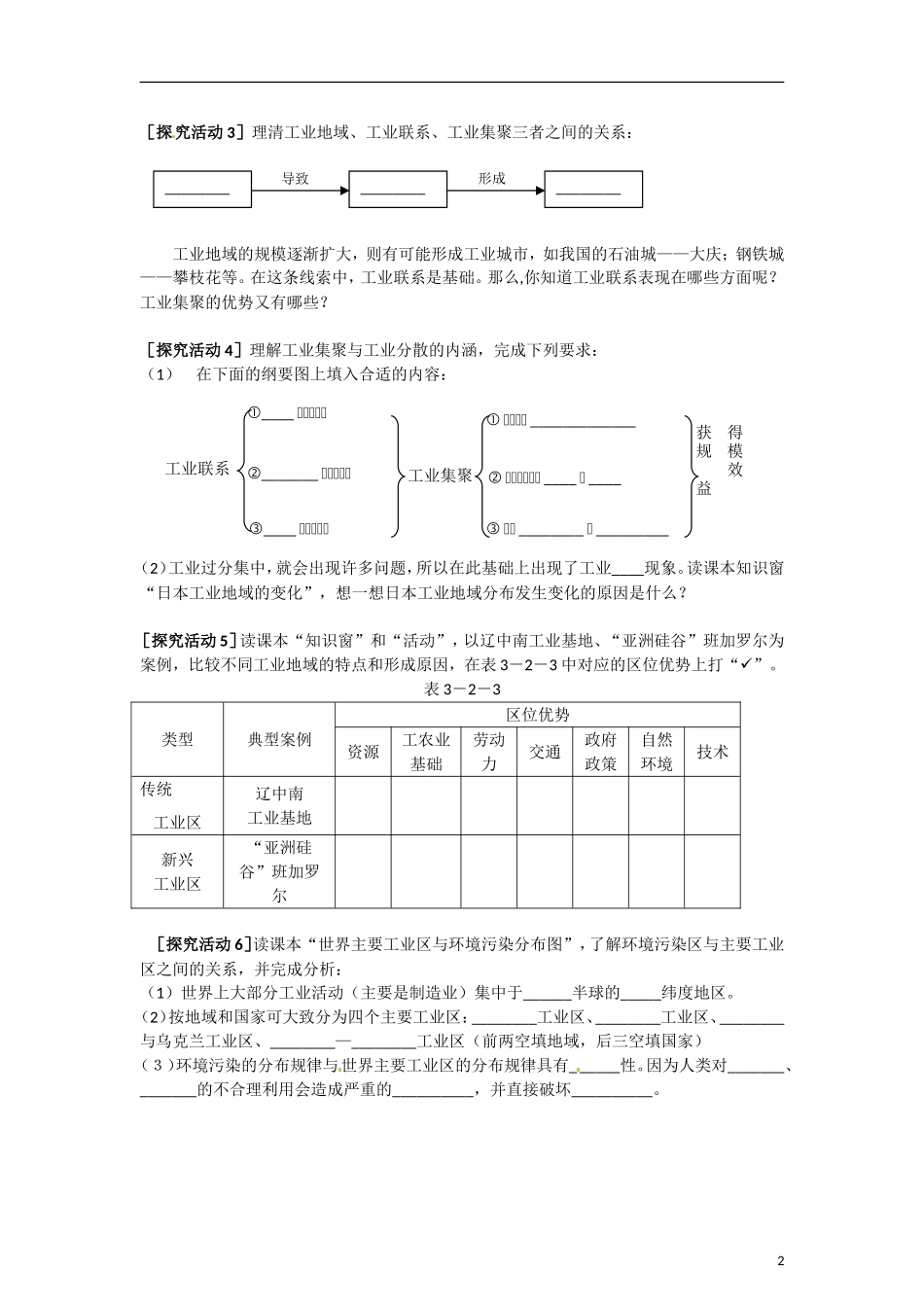 高中地理 第三单元 第二节 工业生产与地理环境教案 鲁教版必修2_第2页