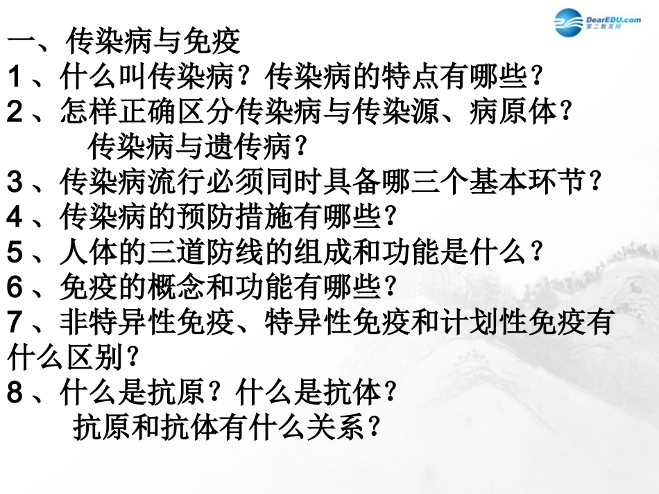 山东省临沂市蒙阴县第四中学八年级生物下册 第八单元 健康地生活复习课件 （新版）新人教版_第2页