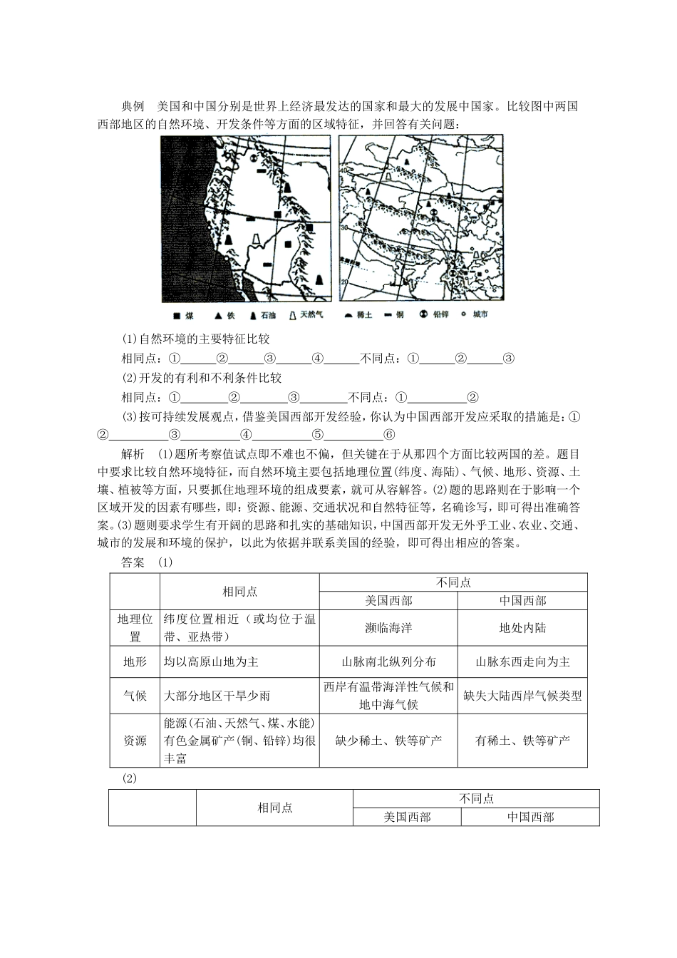高中地理1.1　地理环境对区域发展的影响 教案3人教版必修3_第2页