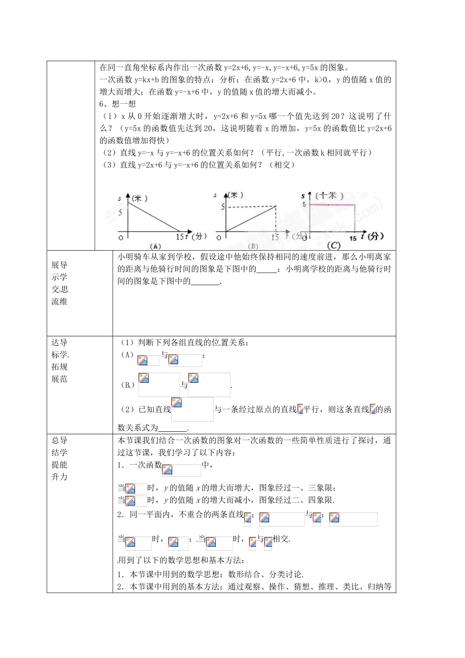 七年级数学上册 6.3.2 一次函数的图象教案 鲁教版五四制-鲁教版五四制初中七年级上册数学教案_第2页