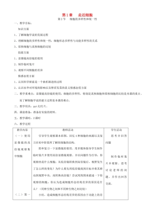 第1章第2节   细胞的多样性和统一性