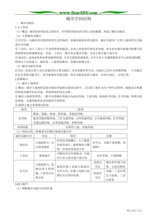 高中地理必修2城市空间结构