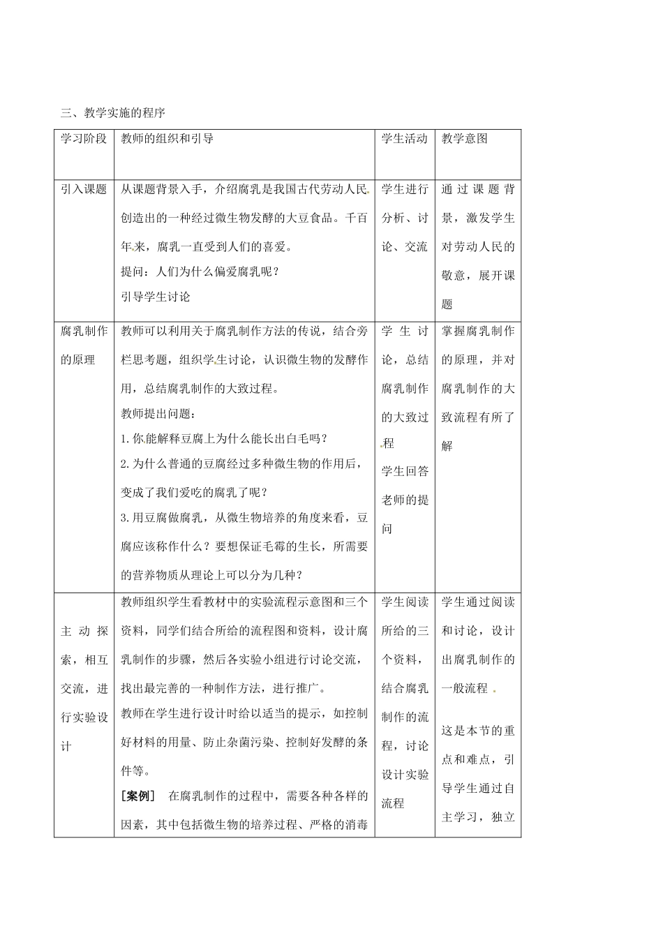 高中生物：1.2《腐乳的制作》教案（2）新人教版选修1_第2页
